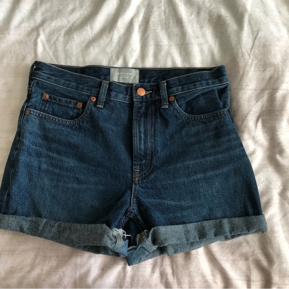 Everlane Dark Blue Denim Shorts organic cotton